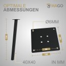HAGO24 Tischbeine Set 4 Stück Möbelfuß schräg 96° Stahl schwarz 4x4cm 72cm Couchtischbank DIY Tischgestell Schraubfüße