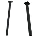 HAGO24 Tischbeine Set 4 Stück Möbelfuß schräg 96° Stahl schwarz 4x4cm 72cm Couchtischbank DIY Tischgestell Schraubfüße