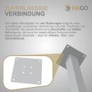 HAGO24 Tischbeine Set 4 Stück Möbelfuß schräg 96° Stahl weiß 4x4cm 72cm Couchtischbank DIY Tischgestell Schraubfüße