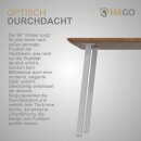 HAGO24 Tischbeine Set 4 Stück Möbelfuß schräg 96° Stahl weiß 4x4cm 72cm Couchtischbank DIY Tischgestell Schraubfüße