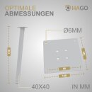 HAGO24 Tischbeine Set 4 Stück Möbelfuß schräg 96° Stahl weiß 4x4cm 72cm Couchtischbank DIY Tischgestell Schraubfüße