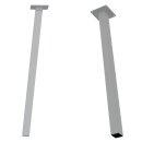 HAGO24 Tischbeine Set 4 Stück Möbelfuß schräg 96° Stahl weiß 4x4cm 72cm Couchtischbank DIY Tischgestell Schraubfüße