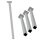 HAGO24 Tischbeine Set 4 Stück Möbelfuß schräg 96° Stahl weiß 4x4cm 72cm Couchtischbank DIY Tischgestell Schraubfüße