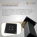 HAGO24 Tischbeine Set 4 Stück Möbelfuß schräg 96° Stahl schwarz 8x8cm 30cm Couchtischbank DIY Tischgestell Schraubfüße