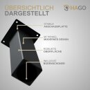 HAGO24 Tischbeine Set 4 Stück Möbelfuß schräg 96° Stahl schwarz 8x8cm 30cm Couchtischbank DIY Tischgestell Schraubfüße