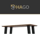 HAGO24 Tischbeine Set 4 Stück Möbelfuß schräg 96° Stahl schwarz 8x8cm 30cm Couchtischbank DIY Tischgestell Schraubfüße