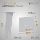 HAGO24 Tischbeine Set 4 Stück Möbelfuß schräg 96° Stahl weiß 8x8cm 30cm Couchtischbank DIY Tischgestell Schraubfüße