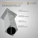 HAGO24 Tischbeine Set 4 Stück Möbelfuß schräg 96° Stahl weiß 8x8cm 30cm Couchtischbank DIY Tischgestell Schraubfüße