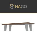 HAGO24 Tischbeine Set 4 Stück Möbelfuß schräg 96° Stahl weiß 8x8cm 30cm Couchtischbank DIY Tischgestell Schraubfüße