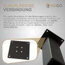 HAGO24 Tischbeine Set 4 Stück Möbelfuß schräg 96° Stahl grau 8x8cm 30cm Couchtischbank DIY Tischgestell Schraubfüße