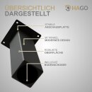 HAGO24 Tischbeine Set 4 Stück Möbelfuß schräg 96° Stahl grau 8x8cm 30cm Couchtischbank DIY Tischgestell Schraubfüße