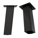 HAGO24 Tischbeine Set 4 Stück Möbelfuß schräg 96° Stahl grau 8x8cm 30cm Couchtischbank DIY Tischgestell Schraubfüße
