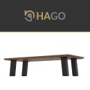 HAGO24 Tischbeine Set 4 Stück Möbelfuß schräg 96° Stahl grau 8x8cm 30cm Couchtischbank DIY Tischgestell Schraubfüße