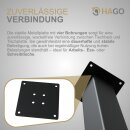 HAGO24 Tischbeine Set 4 Stück Möbelfuß schräg 96° Stahl schwarz 8x8cm 42cm Couchtischbank DIY Tischgestell Schraubfüße