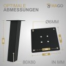HAGO24 Tischbeine Set 4 Stück Möbelfuß schräg 96° Stahl schwarz 8x8cm 42cm Couchtischbank DIY Tischgestell Schraubfüße