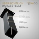 HAGO24 Tischbeine Set 4 Stück Möbelfuß schräg 96° Stahl schwarz 8x8cm 42cm Couchtischbank DIY Tischgestell Schraubfüße
