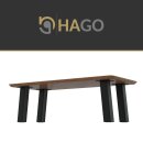 HAGO24 Tischbeine Set 4 Stück Möbelfuß schräg 96° Stahl schwarz 8x8cm 42cm Couchtischbank DIY Tischgestell Schraubfüße