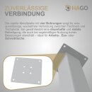 HAGO24 Tischbeine Set 4 Stück Möbelfuß schräg 96° Stahl weiß 8x8cm 42cm Couchtischbank DIY Tischgestell Schraubfüße