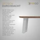 HAGO24 Tischbeine Set 4 Stück Möbelfuß schräg 96° Stahl weiß 8x8cm 42cm Couchtischbank DIY Tischgestell Schraubfüße