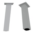 HAGO24 Tischbeine Set 4 Stück Möbelfuß schräg 96° Stahl weiß 8x8cm 42cm Couchtischbank DIY Tischgestell Schraubfüße