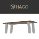 HAGO24 Tischbeine Set 4 Stück Möbelfuß schräg 96° Stahl weiß 8x8cm 42cm Couchtischbank DIY Tischgestell Schraubfüße