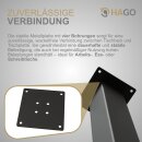 HAGO24 Tischbeine Set 4 Stück Möbelfuß schräg 96° Stahl grau 8x8cm 42cm Couchtischbank DIY Tischgestell Schraubfüße