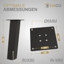 HAGO24 Tischbeine Set 4 Stück Möbelfuß schräg 96° Stahl grau 8x8cm 42cm Couchtischbank DIY Tischgestell Schraubfüße