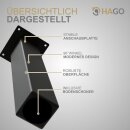HAGO24 Tischbeine Set 4 Stück Möbelfuß schräg 96° Stahl grau 8x8cm 42cm Couchtischbank DIY Tischgestell Schraubfüße