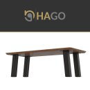 HAGO24 Tischbeine Set 4 Stück Möbelfuß schräg 96° Stahl grau 8x8cm 42cm Couchtischbank DIY Tischgestell Schraubfüße