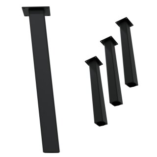 HAGO24 Tischbeine Set 4 Stück Möbelfuß schräg 96° Stahl schwarz 8x8cm 72cm Couchtischbank DIY Tischgestell Schraubfüße