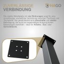HAGO24 Tischbeine Set 4 Stück Möbelfuß schräg 96° Stahl schwarz 8x8cm 72cm Couchtischbank DIY Tischgestell Schraubfüße