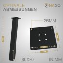 HAGO24 Tischbeine Set 4 Stück Möbelfuß schräg 96° Stahl schwarz 8x8cm 72cm Couchtischbank DIY Tischgestell Schraubfüße
