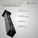 HAGO24 Tischbeine Set 4 Stück Möbelfuß schräg 96° Stahl schwarz 8x8cm 72cm Couchtischbank DIY Tischgestell Schraubfüße