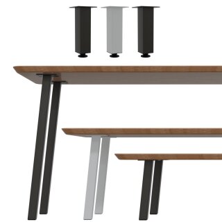 HAGO® 4er Set Tischbein Möbelfüße Stahl Bankfüße Stuhlbein 30-90cm 4x4 8x8 96°