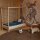 HAGO24 Kinderbett Fußballtor Jugendbett Einzelbett Holz Kiefer Lattenrost Netz Spielbett Torrahmen