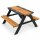 HAGO24 Kindersitzgarnitur Kindersitzbank Spieltisch Tannenholz Kunststoffschale Gartensitzgruppe Picknickbank Sonnenschirmloch kindgerechtes Design Stabilität