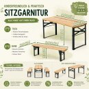 HAGO24 Kindersitzgruppe Picknickbank Gartenbank Bierzeltgarnitur Klappbank Sitzgarnitur Tannenholz Stahlgestell Outdoor Kinder platzsparend klappbar