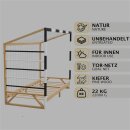 HAGO24 Kinderbett Fußballtor Kiefernholz  90x200cm Tornetz Kletterstangen Lattenrost Holzrahmen Schwarz Weiß Belastbar 100kg