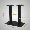 HAGO24 Tischgestell Doppelbein Tischuntergestell DIY Tischfuß Gastro Esstisch Stahl Schwarz matt 70x72cm Bodenschutz Indoor