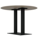 HAGO24 Tischgestell Doppelbein Tischuntergestell DIY Tischfuß Gastro Esstisch Stahl Schwarz matt 70x72cm Bodenschutz Indoor