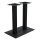 HAGO24 Tischgestell Doppelbein Tischuntergestell DIY Tischfuß Gastro Esstisch Stahl Schwarz matt 70x72cm Bodenschutz Indoor