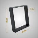 HAGO24 Tischkufen 2er Set 80 Grad schräg Tischbeine Schwarz 40x43cm Stahl Bankgestell Bankbeine DIY Möbelgestell