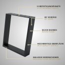 HAGO24 Tischkufen 2er Set 80 Grad schräg Tischbeine Schwarz 40x43cm Stahl Bankgestell Bankbeine DIY Möbelgestell