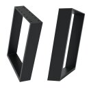 HAGO24 Tischkufen 2er Set 80 Grad schräg Tischbeine Schwarz 40x43cm Stahl Bankgestell Bankbeine DIY Möbelgestell
