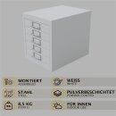 HAGO24 Aktenschrank Weiß Schubladenschrank 5 Schubladen Stahlschrank Schreibtisch Organizer DIN A4 Etikettenhalter Bürocontainer Homeoffice Ablagefach Dokumentenschrank