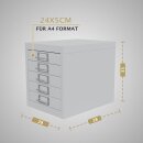 HAGO24 Aktenschrank Weiß Schubladenschrank 5 Schubladen Stahlschrank Schreibtisch Organizer DIN A4 Etikettenhalter Bürocontainer Homeoffice Ablagefach Dokumentenschrank
