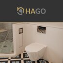 HAGO24 WC Modul Edelstahl gebürstet Einbauschrank Unterputz Wandnische 200x600mm Toilettenpapierhalter Bürstenhalter Push-to-Open befliesbare Tür