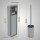 HAGO24 WC Modul Edelstahl gebürstet Einbauschrank Unterputz Wandnische 200x600mm Toilettenpapierhalter Bürstenhalter Push-to-Open befliesbare Tür