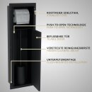 HAGO24 WC Modul Edelstahl Schwarz Einbauschrank Unterputz Wandnische 200x600mm Toilettenpapierhalter Bürstenhalter Push-to-Open befliesbare Tür