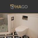 HAGO24 WC Modul Edelstahl Schwarz Einbauschrank Unterputz Wandnische 200x600mm Toilettenpapierhalter Bürstenhalter Push-to-Open befliesbare Tür